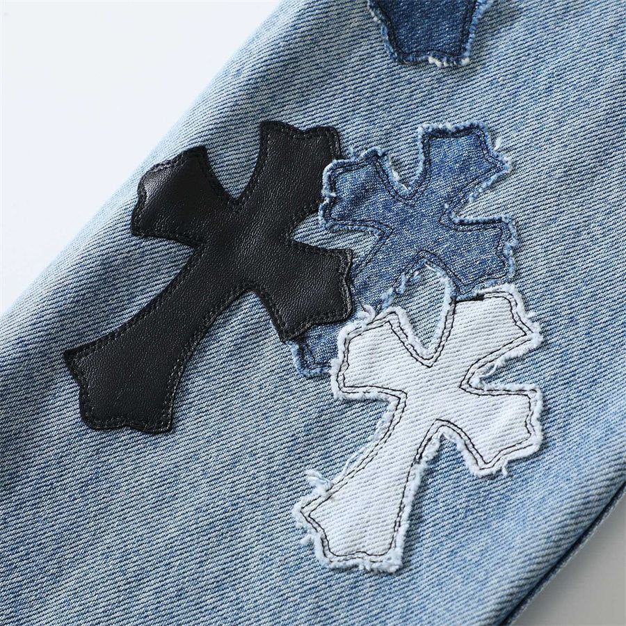 Chrome Hearts x Levi’s Jeans (Silver Cross & Leather Patchwork)