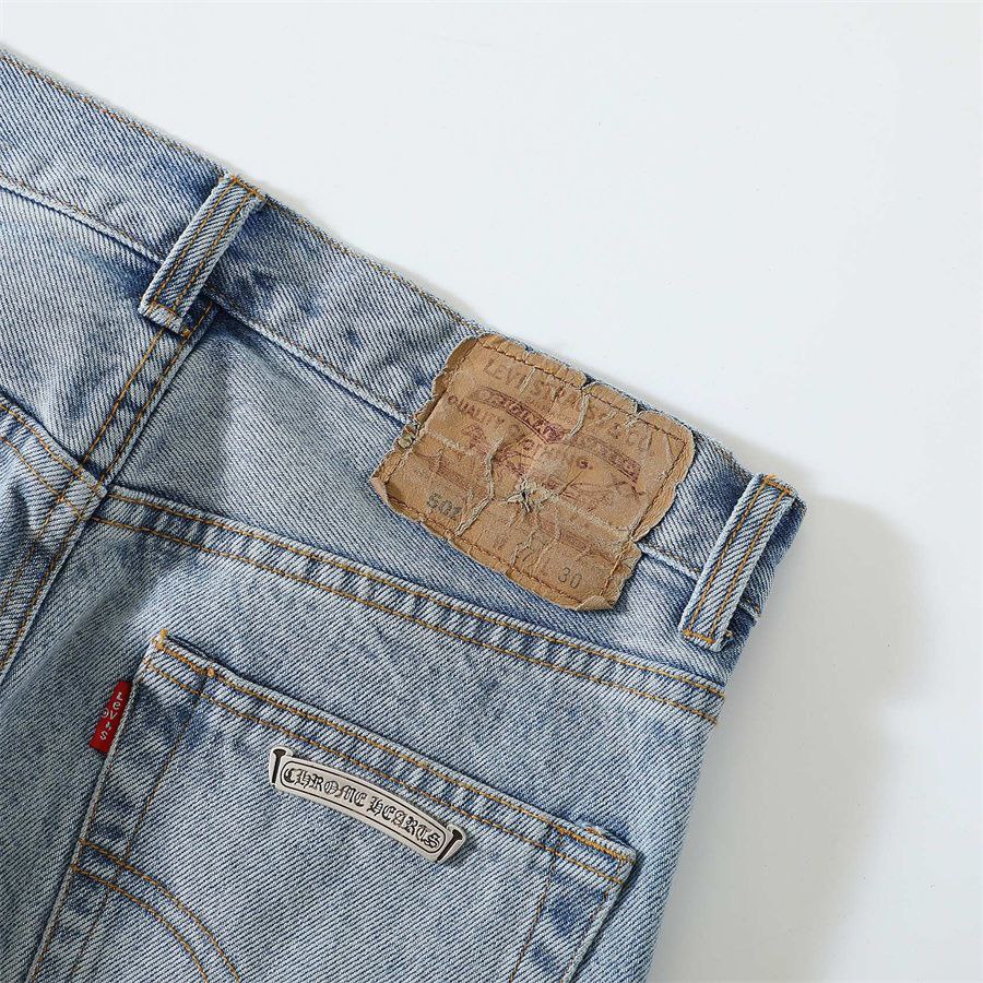 Chrome Hearts x Levi’s Jeans (Silver Cross & Leather Patchwork)