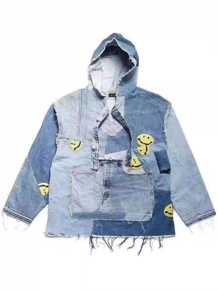 Kapital Kountry Reconstructed Denim Smiley Baha Hoodie