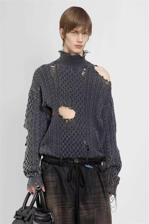 Maison Mihara Yasuhiro Destroyed Turtleneck Sweater