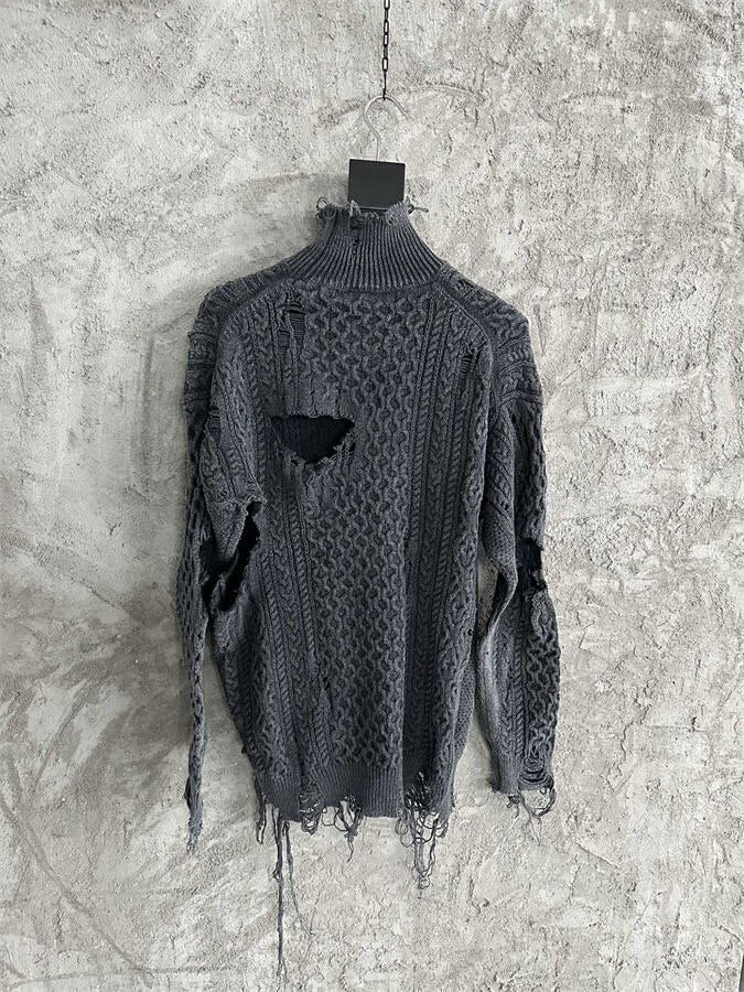 Maison Mihara Yasuhiro Destroyed Turtleneck Sweater