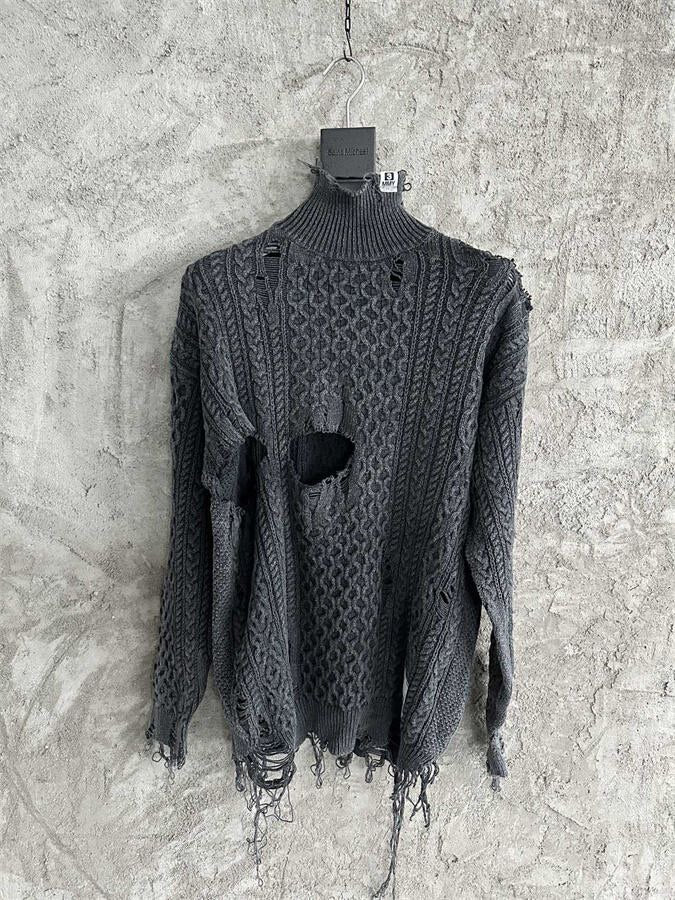 Maison Mihara Yasuhiro Destroyed Turtleneck Sweater
