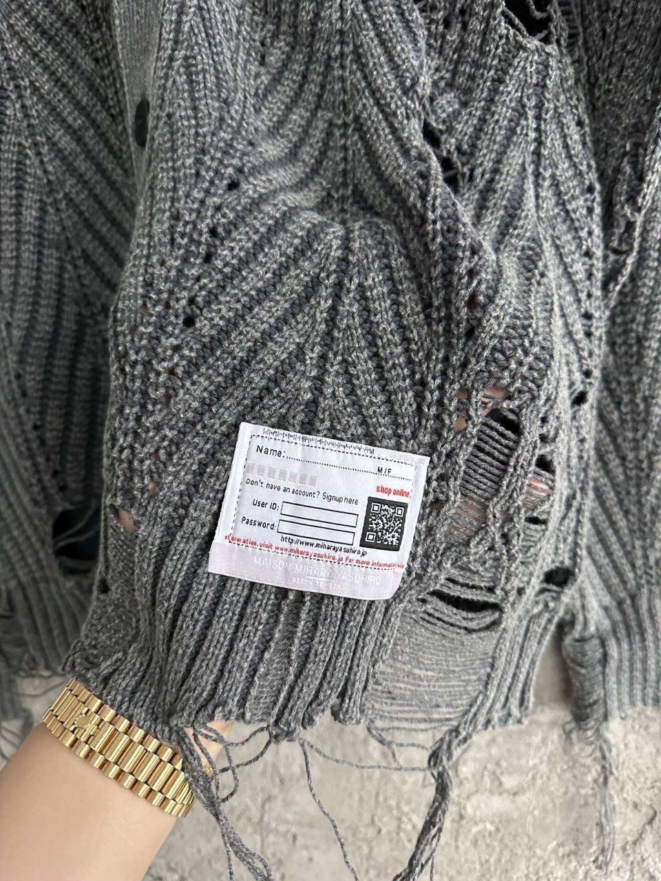 Maison Mihara Yasuhiro Destroyed Cardigan