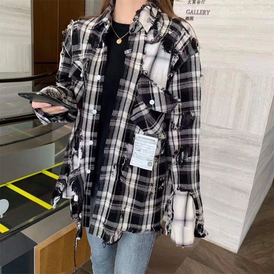 Maison Mihara Yasuhiro Plaid Flannel Shirt