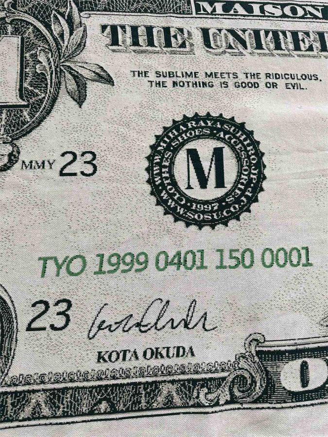Maison Mihara Yasuhiro Dollar Bill Scarf
