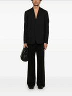 Maison Margiela Collarless Poplin Wool Jacket