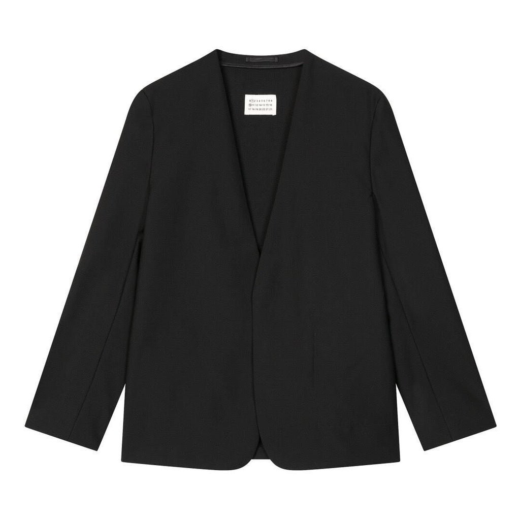 Maison Margiela Collarless Poplin Wool Jacket