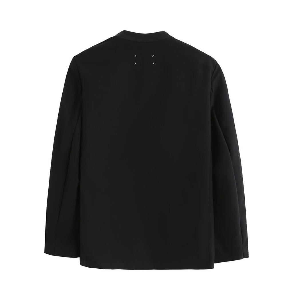 Maison Margiela Collarless Poplin Wool Jacket