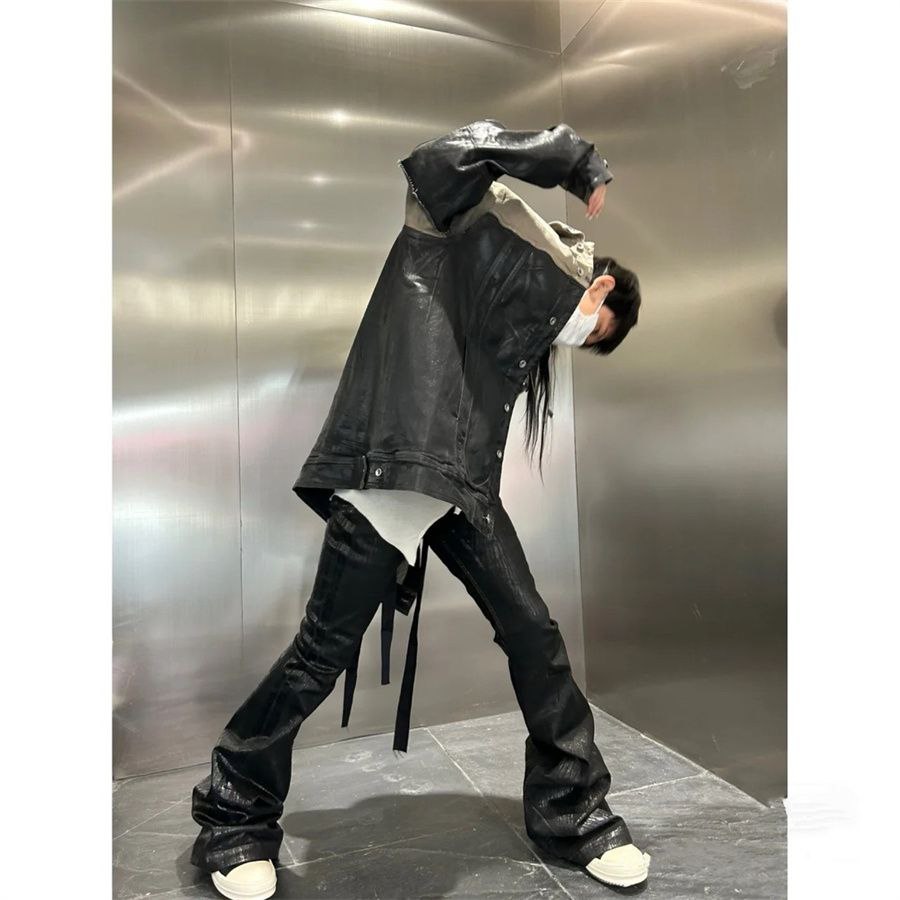 Rick Owens DRKSHDW Waxed Bolan Bootcut Jeans