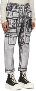 Rick Owens DRKSHDW Black & White Creatch Cargo Pants