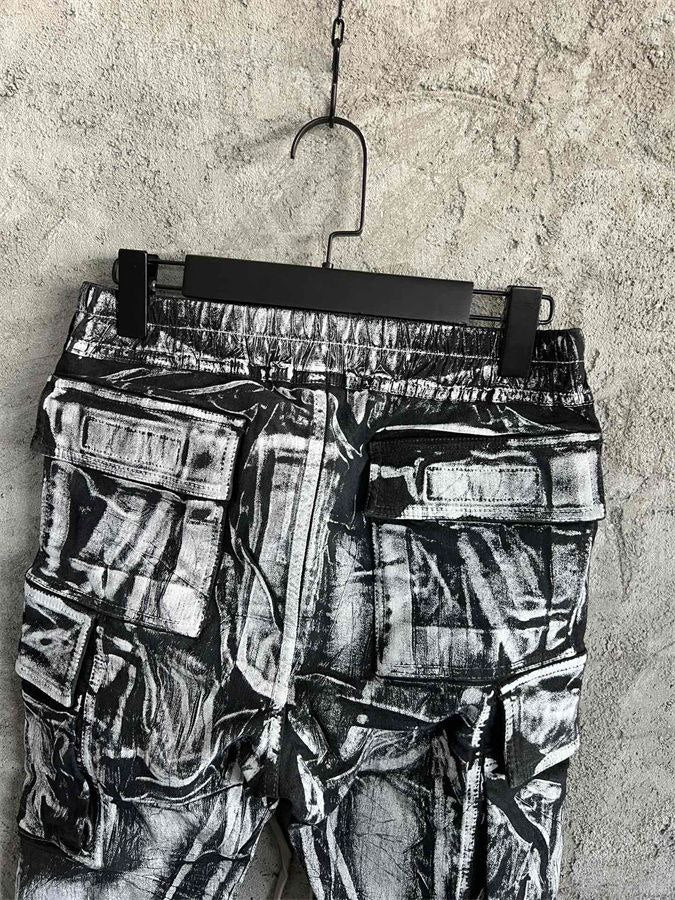 Rick Owens DRKSHDW Black & White Creatch Cargo Pants