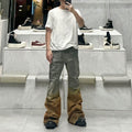 Rick Owens DRKSHDW Blue & Orange Bias Jeans