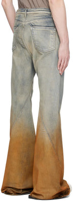 Rick Owens DRKSHDW Blue & Orange Bias Jeans