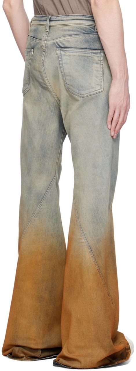 Rick Owens DRKSHDW Blue & Orange Bias Jeans