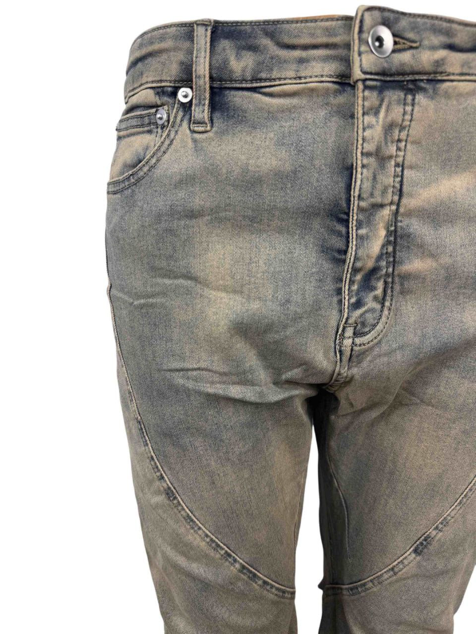 Rick Owens DRKSHDW Blue & Orange Bias Jeans