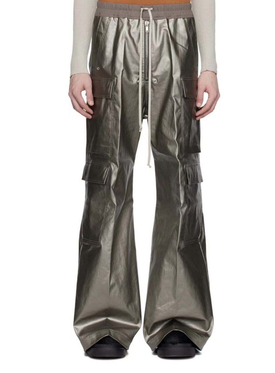 Rick Owens Gunmetal Cargobelas Denim Cargo Pants