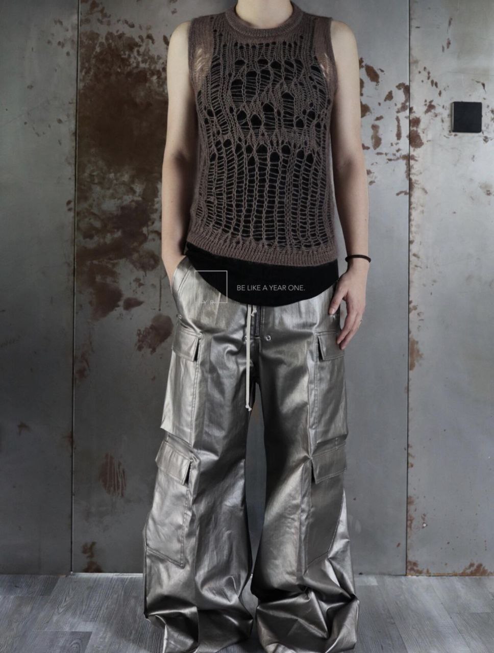 Rick Owens Gunmetal Cargobelas Denim Cargo Pants