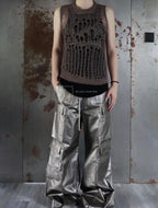 Rick Owens Gunmetal Cargobelas Denim Cargo Pants