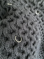 Raf Simons Black Wool Piercing Honey Stitch Sweater