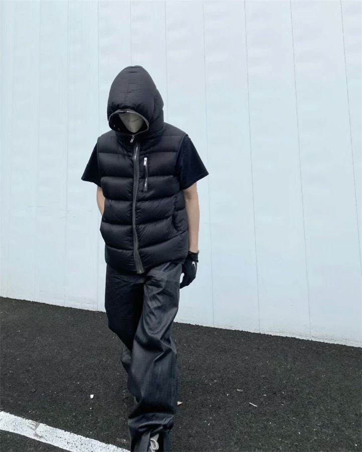 Rick Owens Hooded Zip-Up Puffer Vest