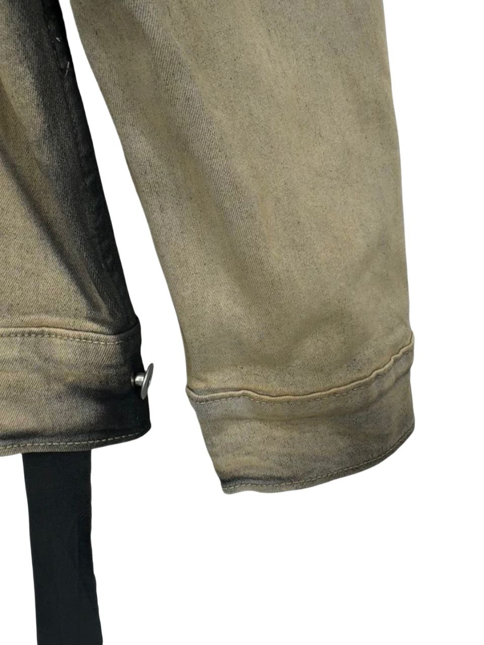 Rick Owens Distressed Waxed Spliced Denim Coat