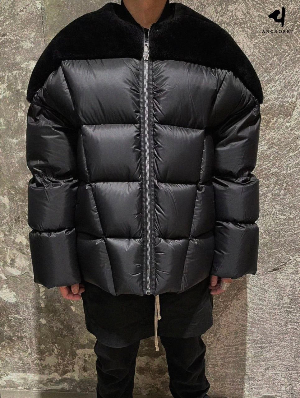 Rick Owens Black Porterville Flight Shearling Down Jacket