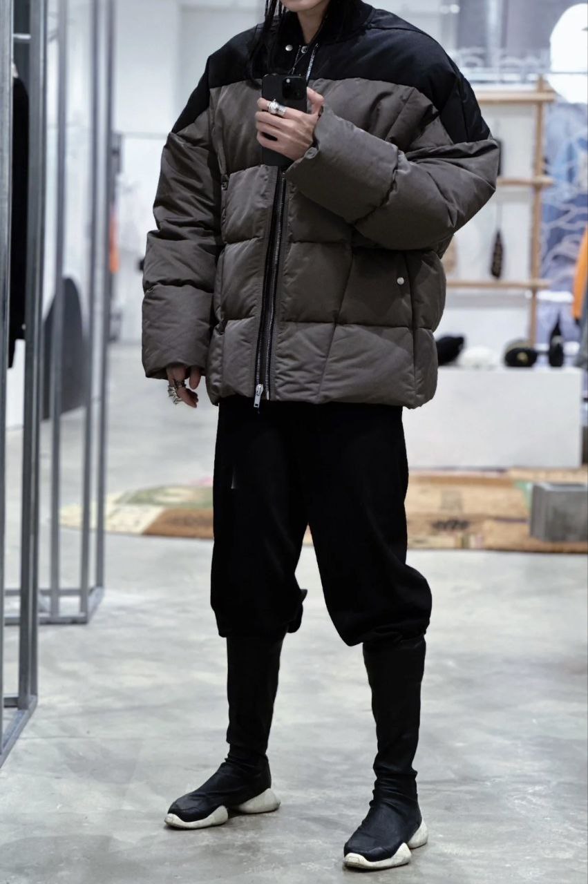 Rick Owens Black Porterville Flight Shearling Down Jacket