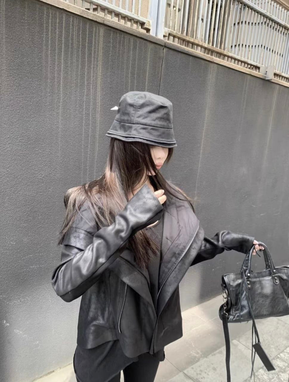 Rick Owens Naska Leather Biker Jacket