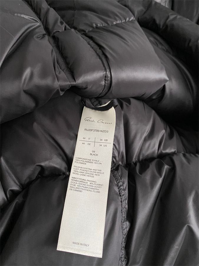Rick Owens Black Down Jumbo IES Coat