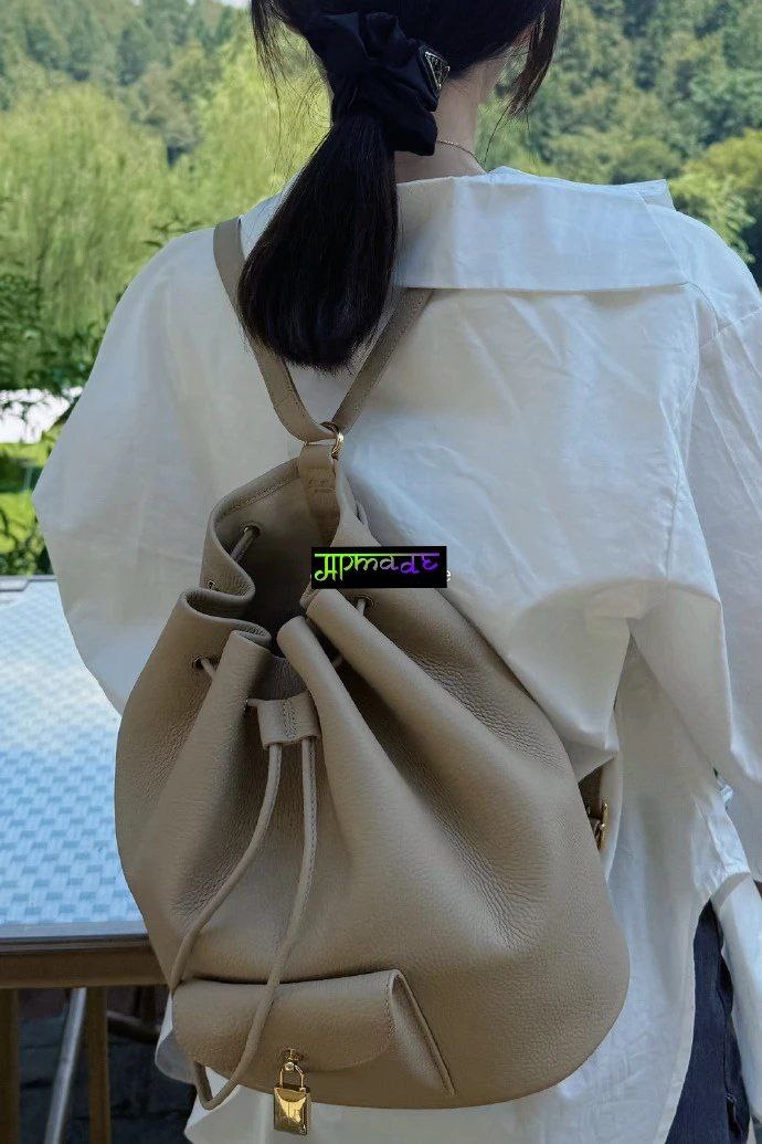 Loro Piana Extra Drawstring Leather Backpack