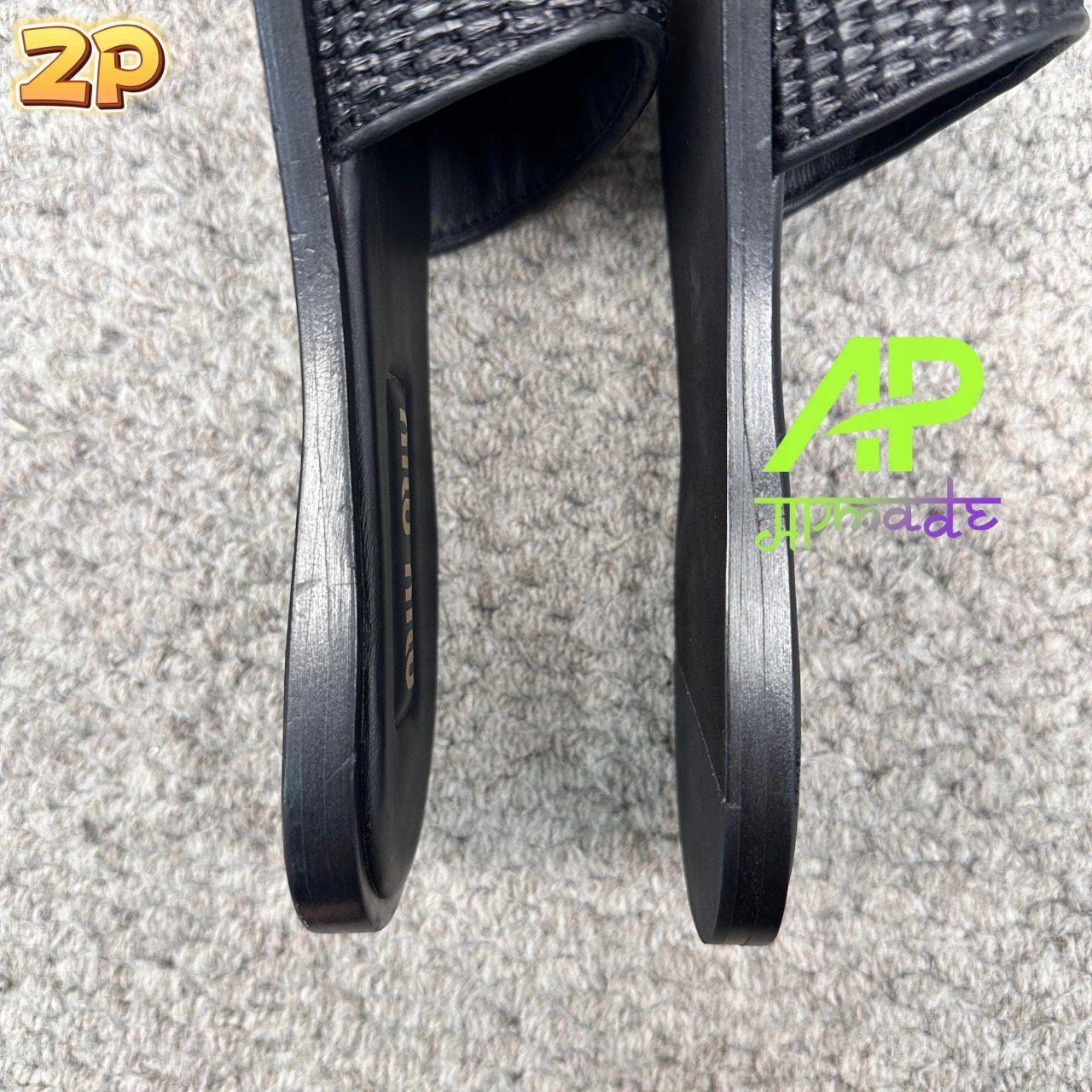 Miu Miu Raffia Slides