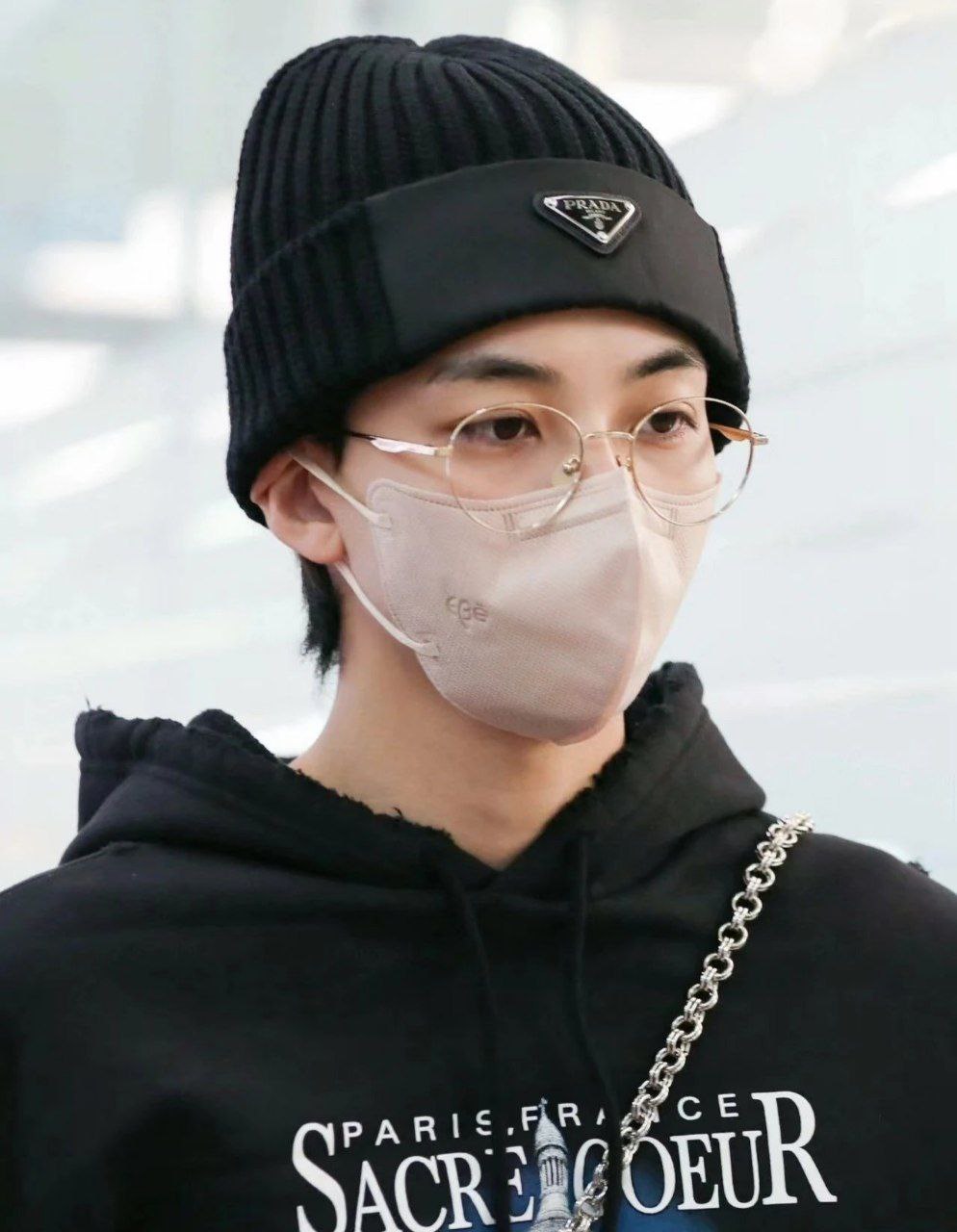 Prada Ribbed Wool Beanie Hat (100% Wool)