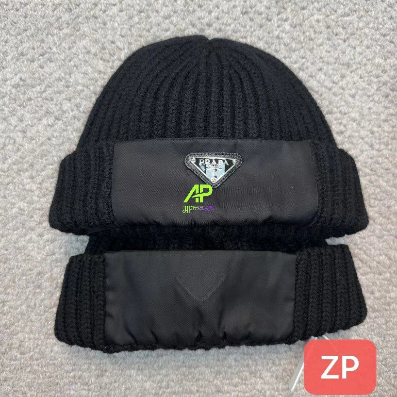 Prada Ribbed Wool Beanie Hat (Alt Blend)