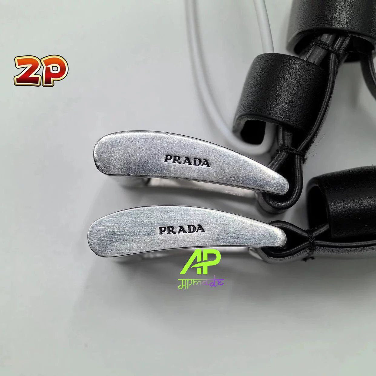 Prada Triangle Logo Knotted Leather Belt