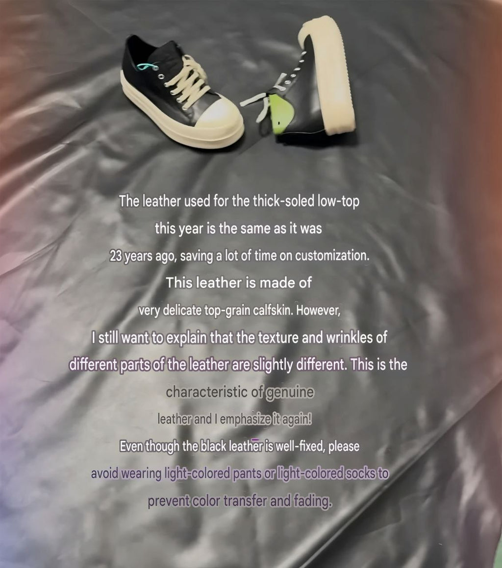 Rick Owens Leather Mega Bumper Low-Top Sneakers