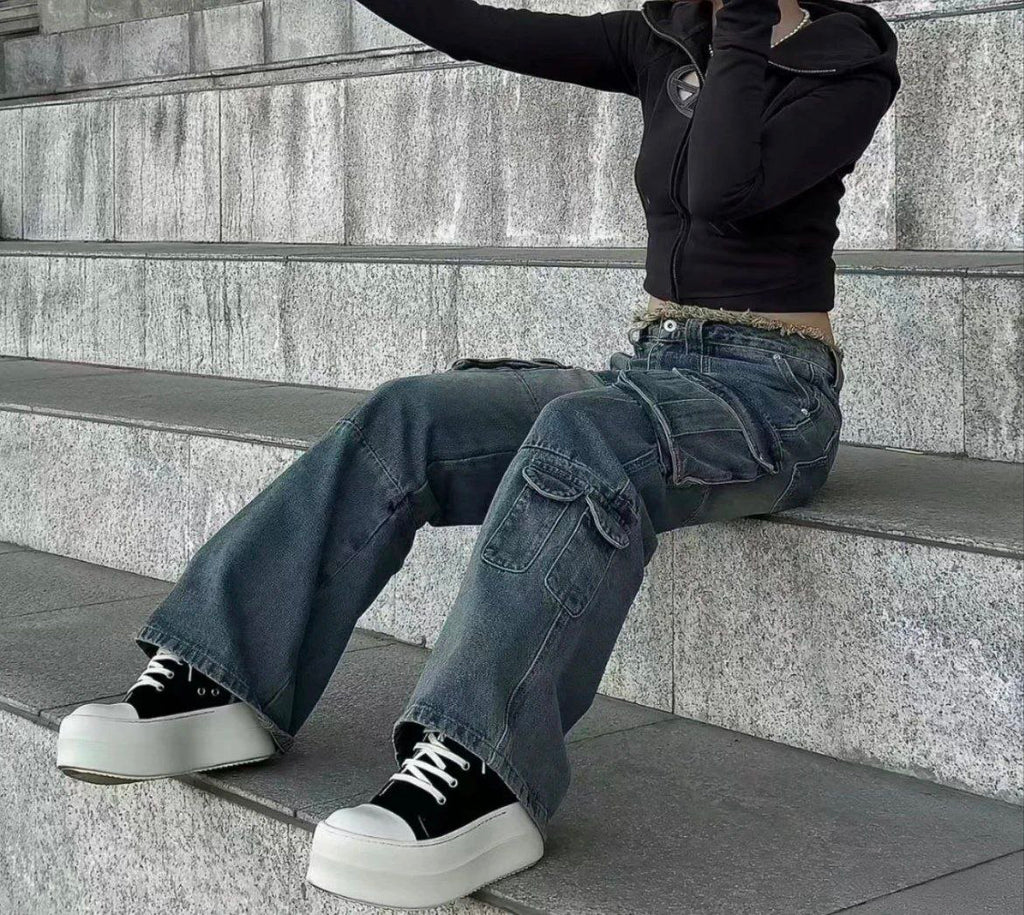 Rick Owens Leather Mega Bumper Low-Top Sneakers