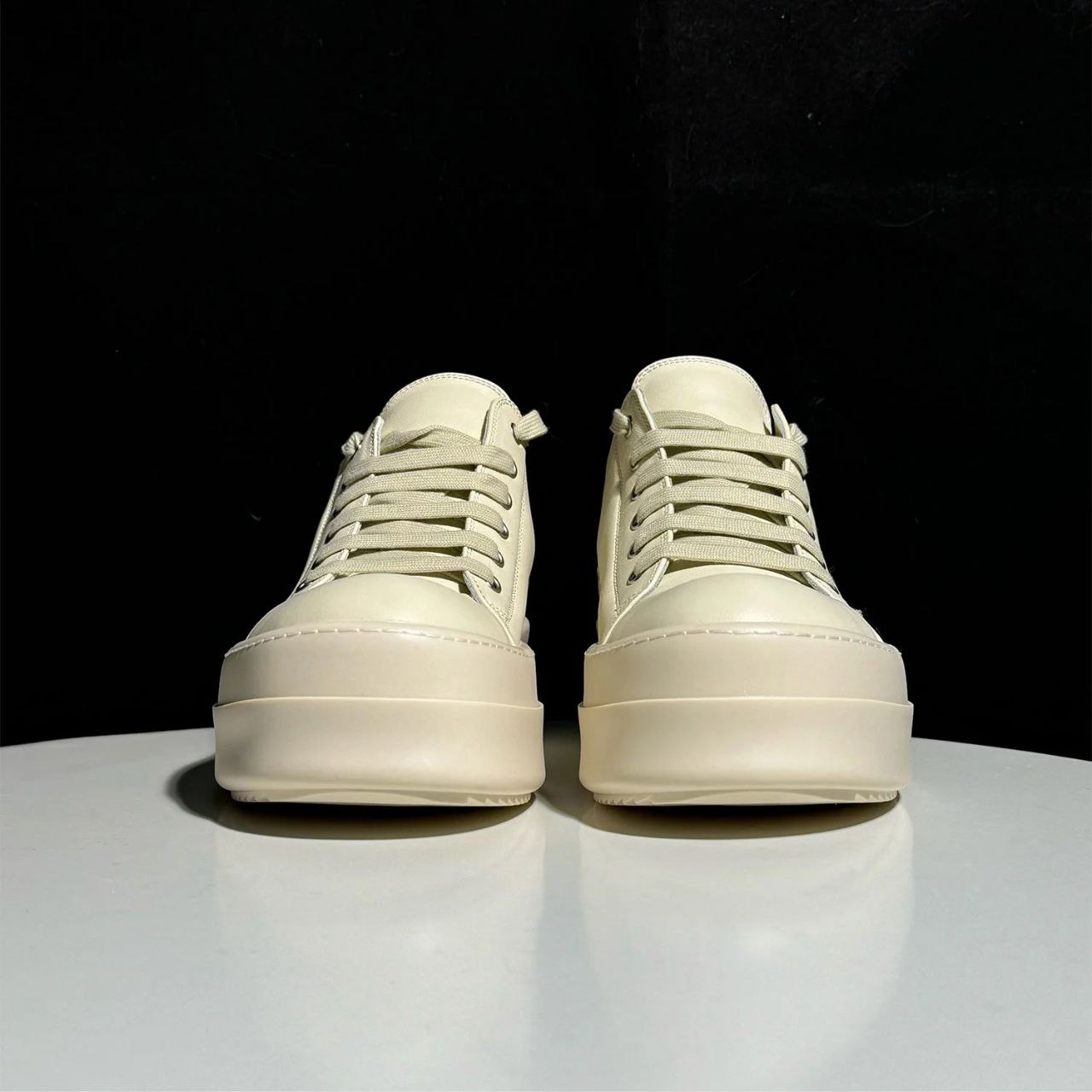 Rick Owens Leather Mega Bumper Low-Top Sneakers