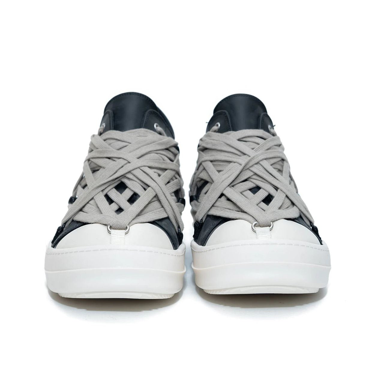 Rick Owens Gray Hollywood Megalace Low Top Sneakers