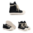 Rick Owens Mainline Black Pony Hair Leather Ramones (High Top)