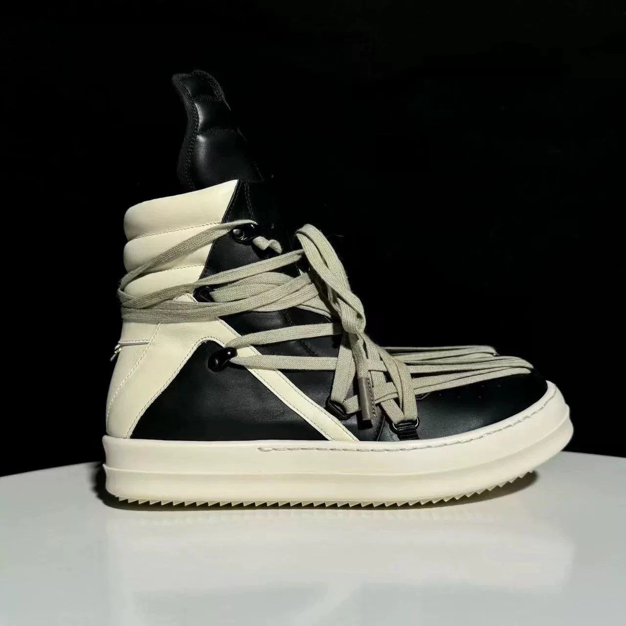 Rick Owens Geobasket Megalace High Top Sneakers (42)