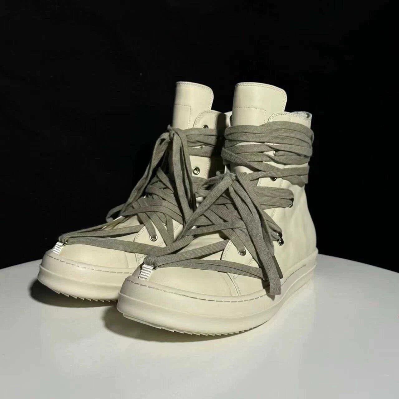 Rick Owens Geobasket Megalace High Top Sneakers