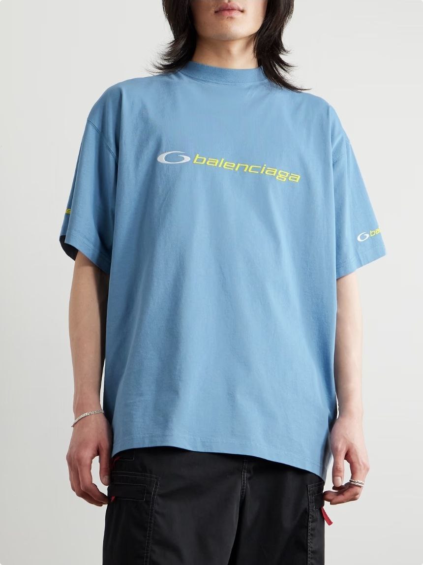 Balenciaga Logo-Embroidered Cotton T-Shirt