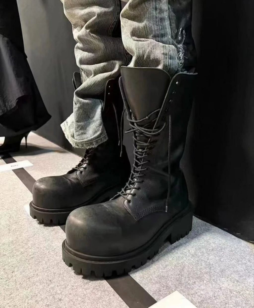 Balenciaga 24FW Stomper Leather Boots