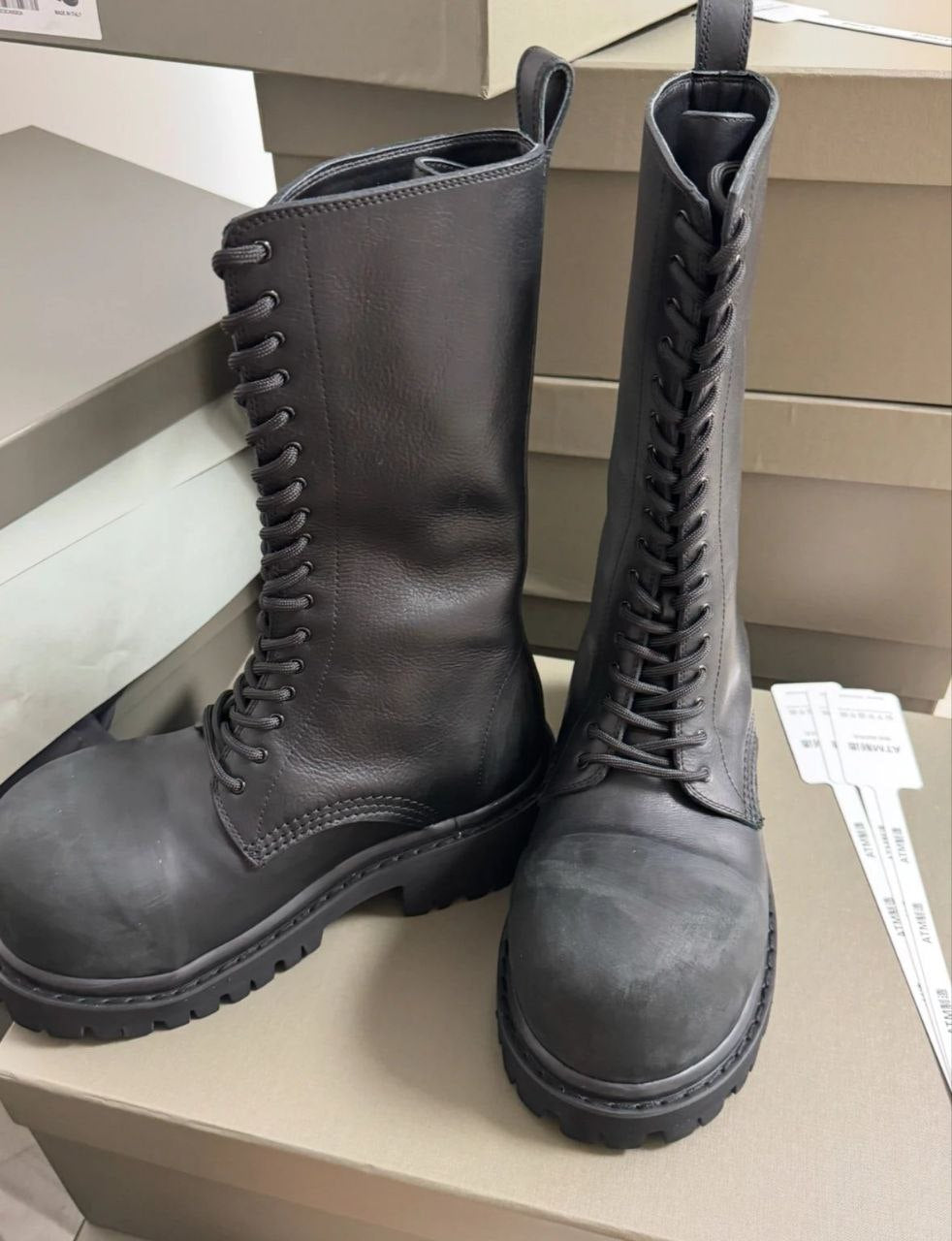 Balenciaga 24FW Stomper Leather Boots