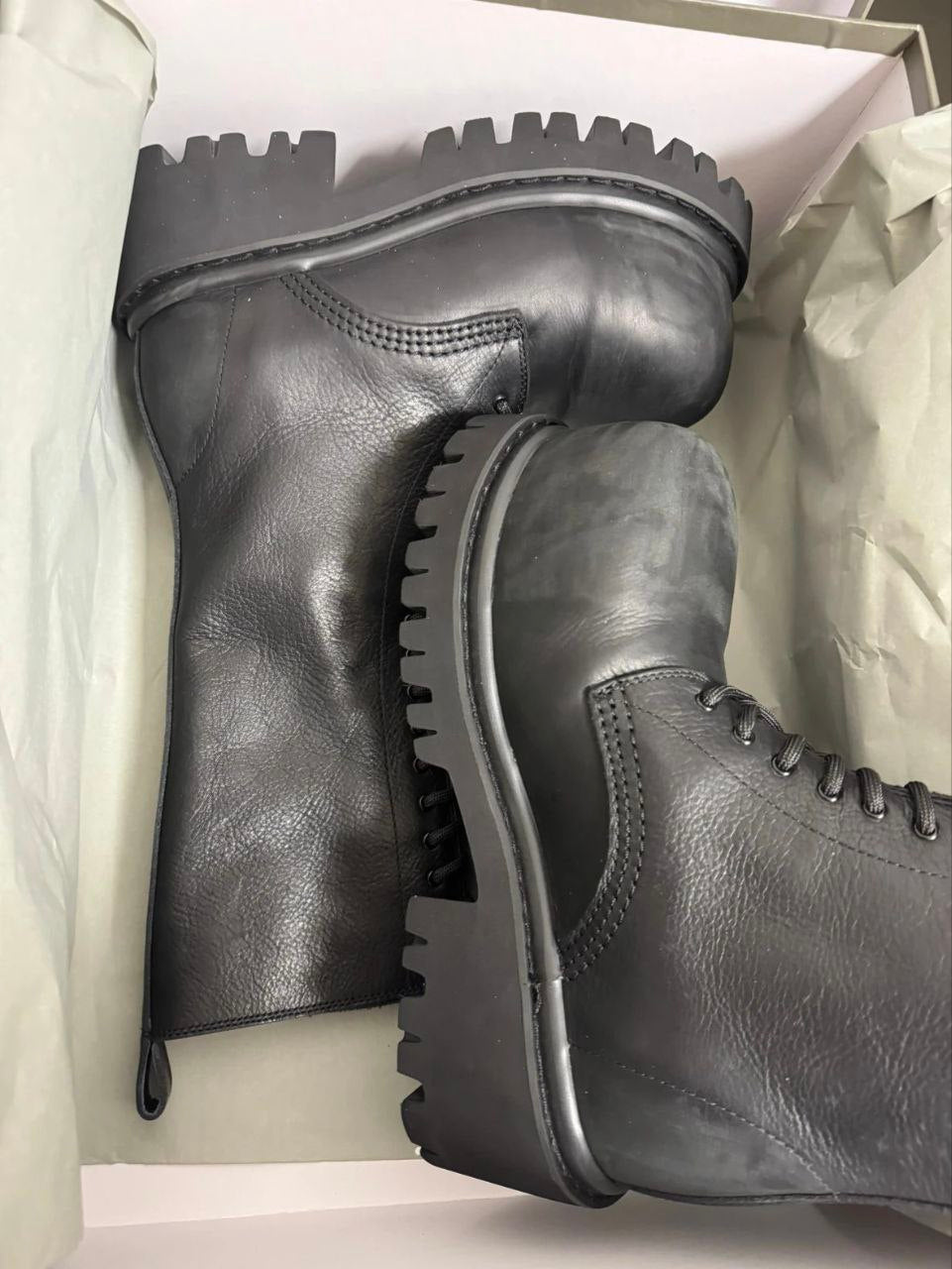 Balenciaga 24FW Stomper Leather Boots