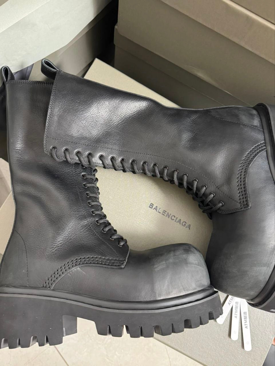 Balenciaga 24FW Stomper Leather Boots
