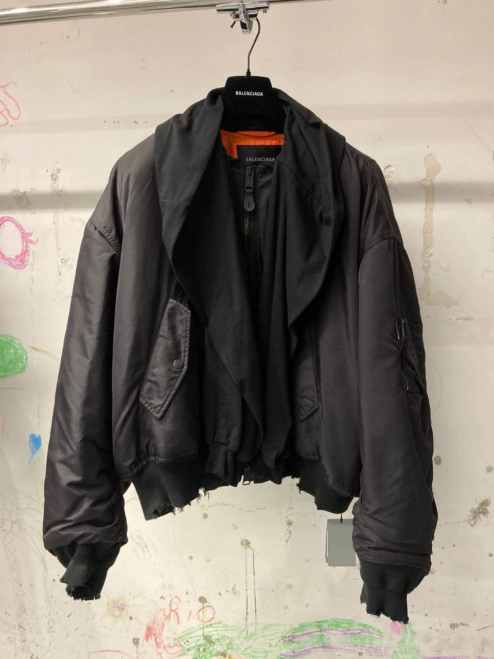 Balenciaga Incognito Hooded Bomber Jacket