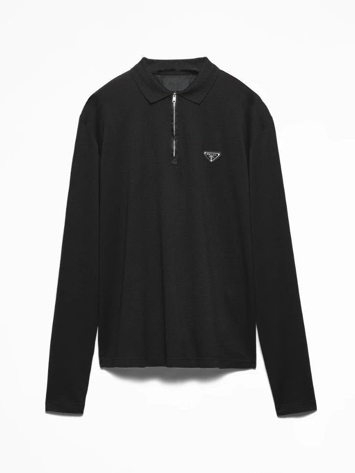 Prada 24FW Re-Nylon Piqué Polo T-Shirt