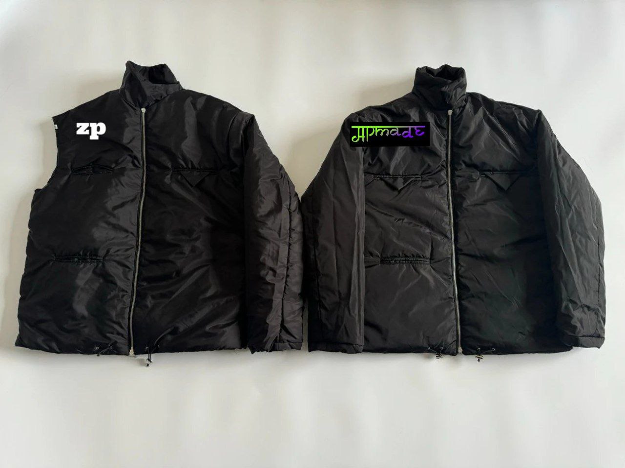 Prada Re-Nylon Logo Down Zip-Up Jacket