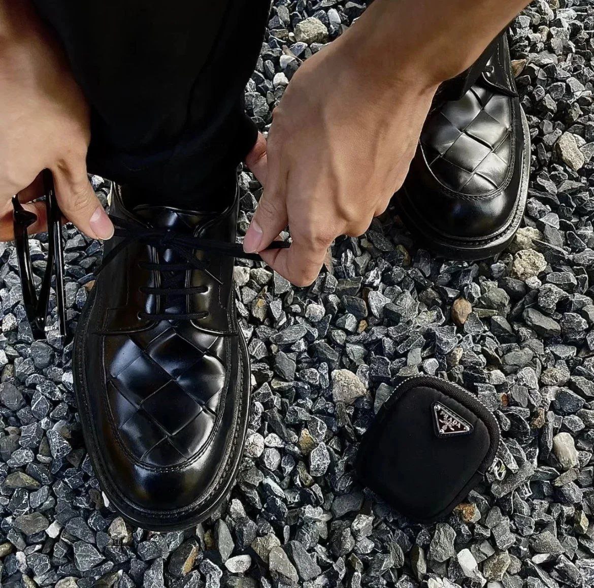 Bottega Veneta Intrecciato Woven Leather Derby Shoes